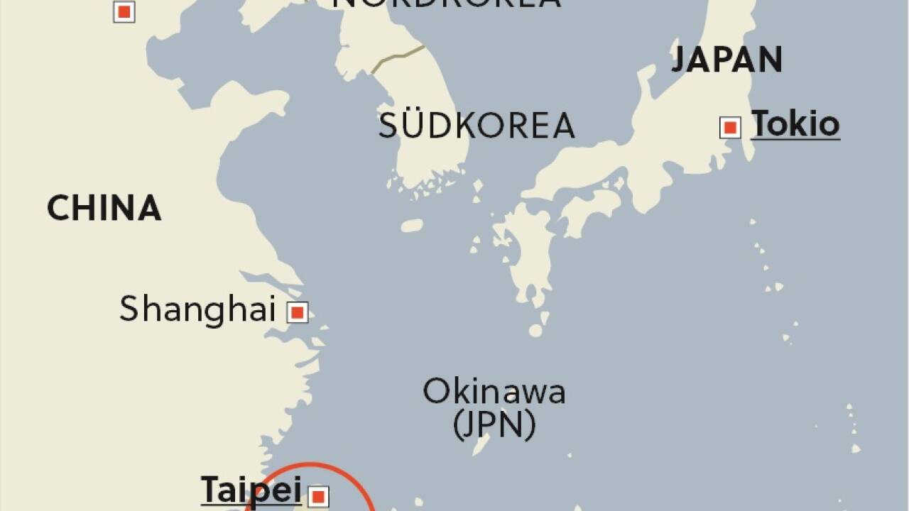 Taiwan liegt nur 120 Kilometer vor der chinesischen Küste. 