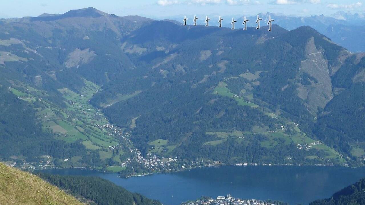 Eine von den Kritikern erstellte Visualisierung des geplanten Windparks. 