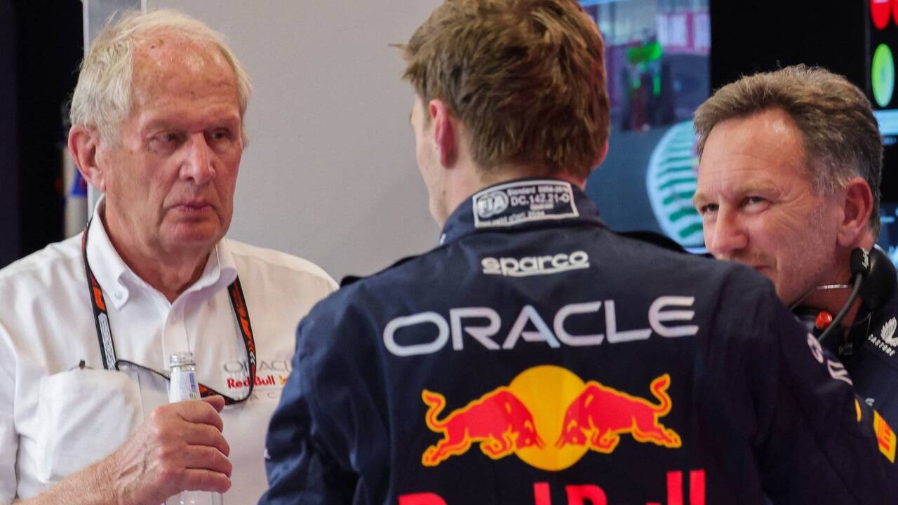 Red-Bull-Teamchef Christian Horner (rechts) und Motorsportberater Helmut Marko droht Ärger. Red-Bull-Teamchef Christian Horner (rechts) und Motorsportberater Helmut Marko droht Ärger.