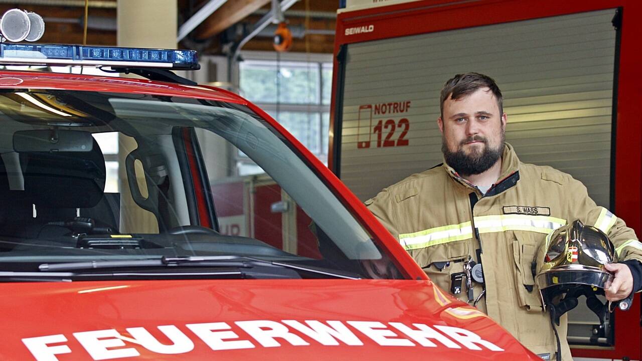 Ortsfeuerwehr-Kommandant Sebastian Wass. Ortsfeuerwehr-Kommandant Sebastian Wass.