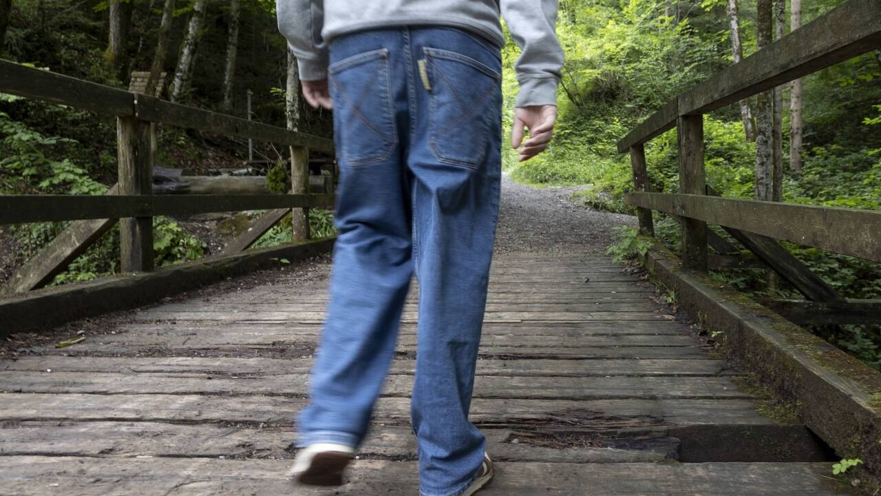 Besonders desolat ist die erste der acht Brücken durch die Glasenbachklamm.  