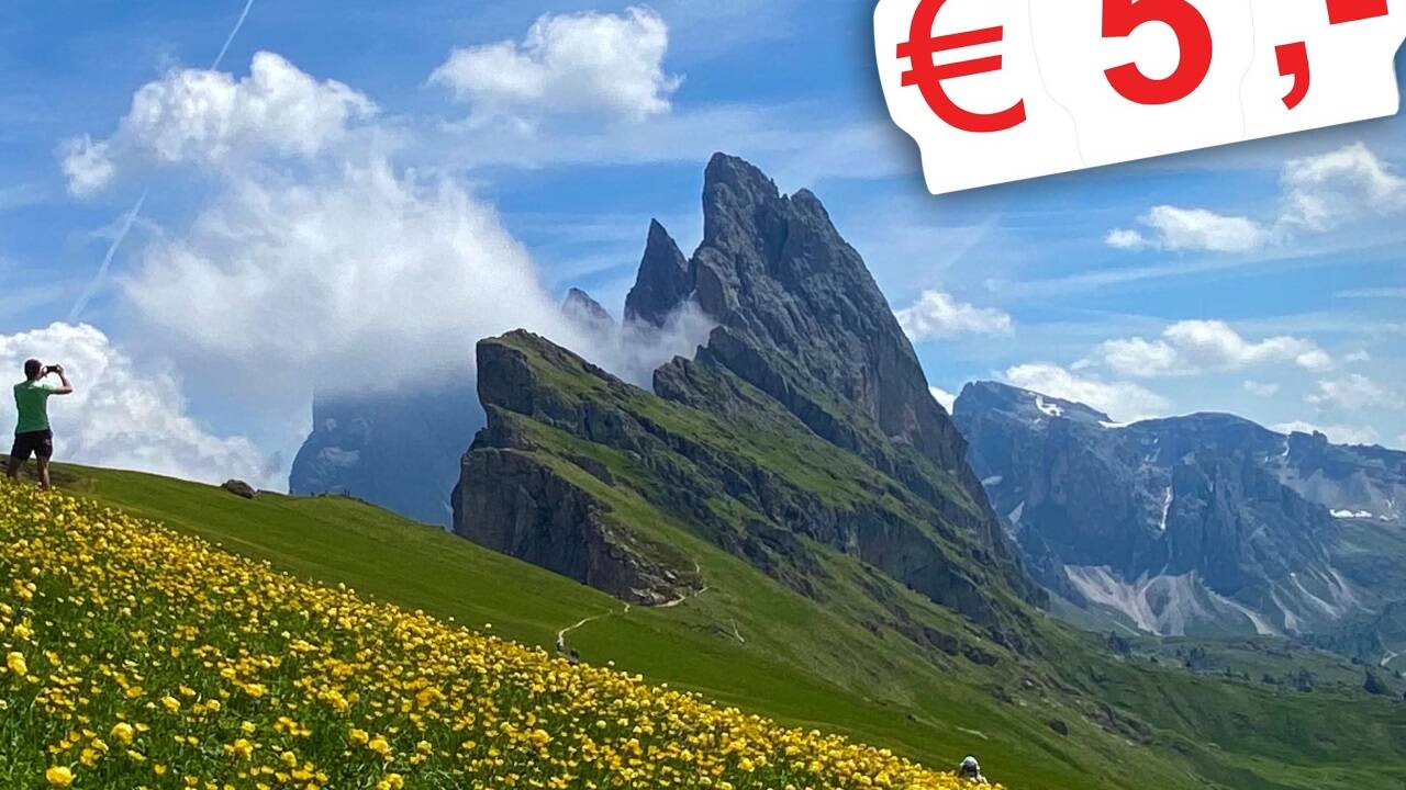 Fünf Euro fürs Wandern: Auf dem Seceda-Weg in den Dolomiten versuchte man damit den Massenansturm zu stoppen.  