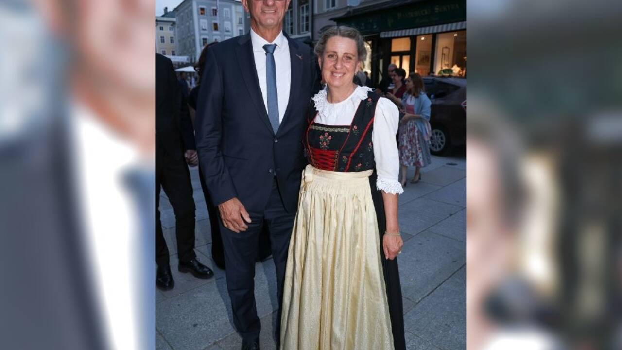 Tirols Landeshauptmann Anton Mattle mit Ehefrau Daniela. 