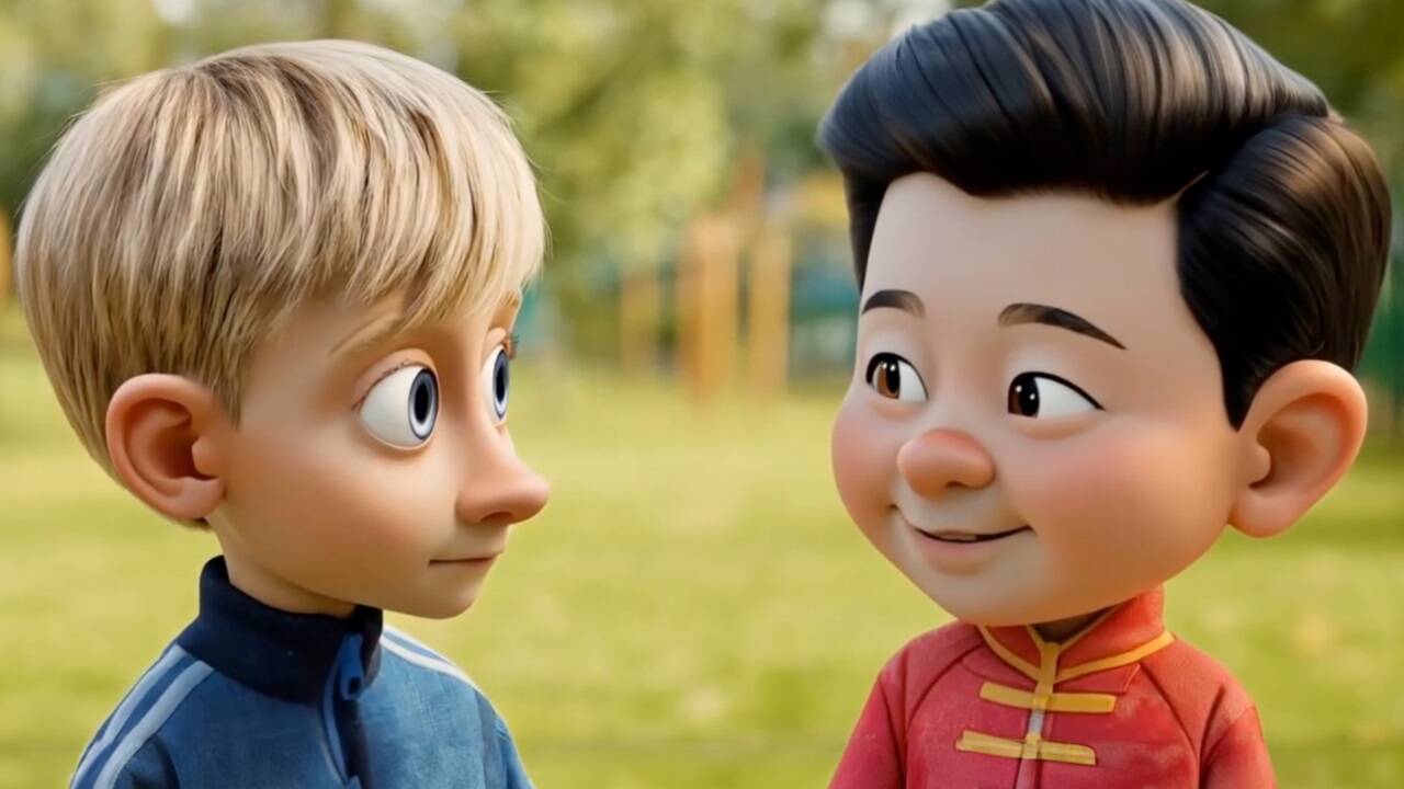 Putin und der chinesische Präsident Xi Jinping treten als Kinder gegen den Westen an. 
