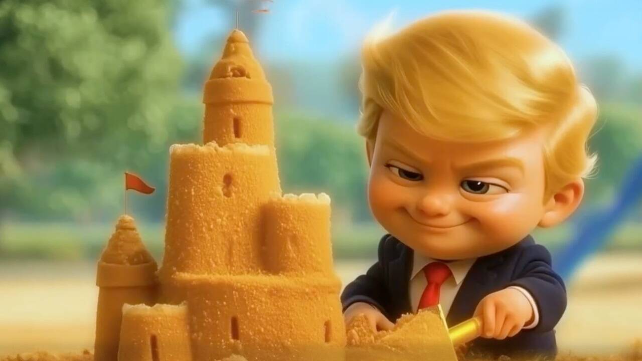 US-Präsident Trump wird als lächerliche Figur dargestellt.  