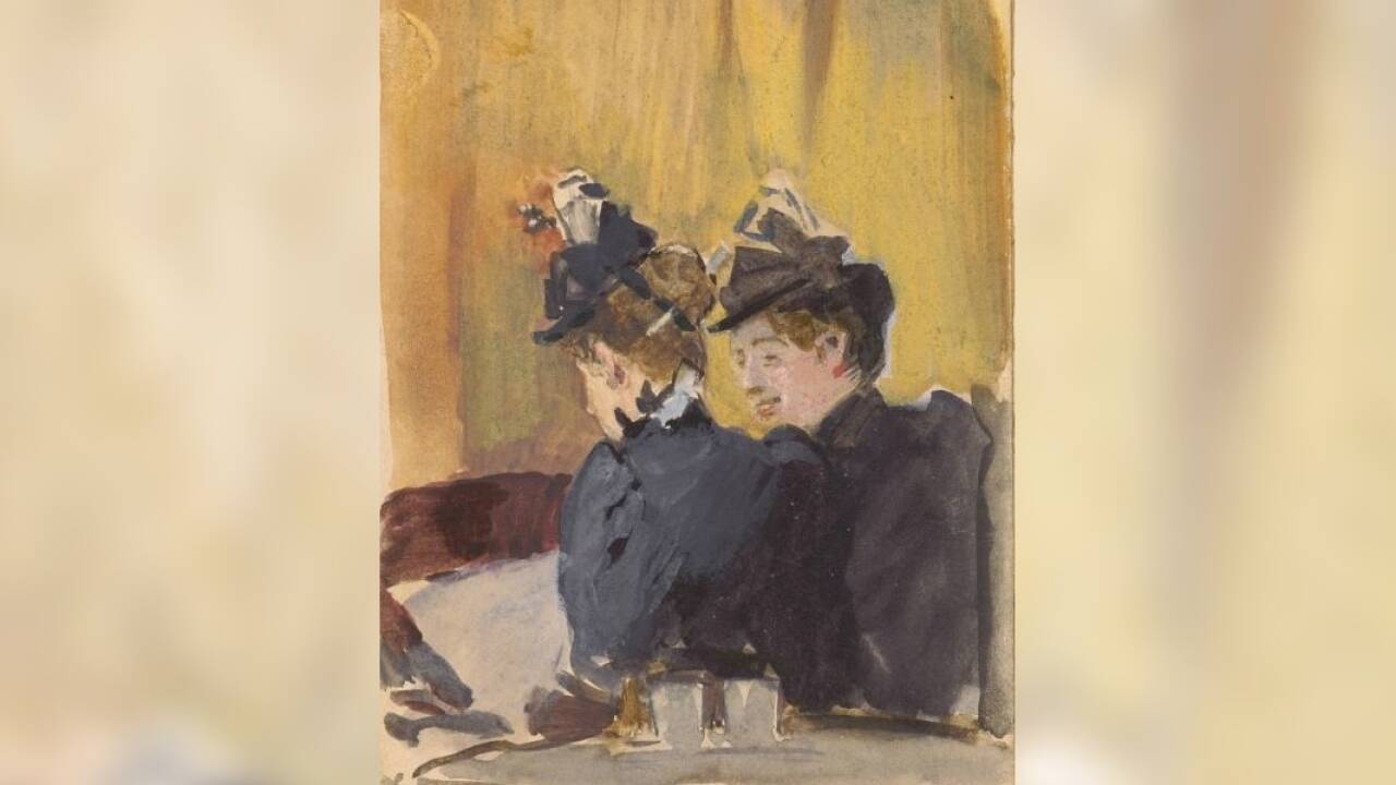 „Zwei Damen im Kaffeehaus“ von Sigmund Walter Hampel, um 1893. 
