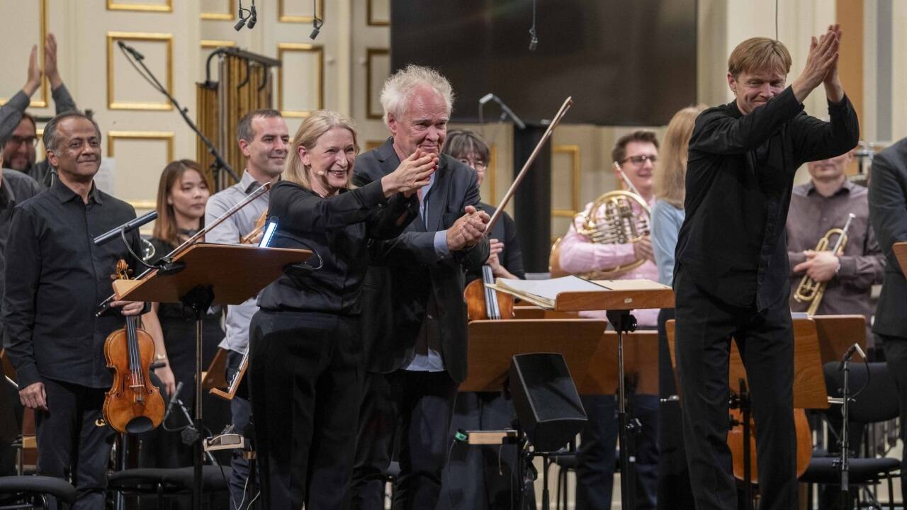 Dagmar Manzel, Komponist Michael Jarrell, Dirigent Bas Wiegers. 