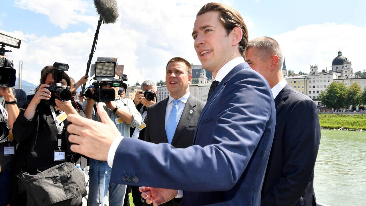 Bundeskanzler Sebastian Kurz (ÖVP) inszenierte ein Treffen mit den Premierministern Estlands, Jüri Ratas, und Tschechiens, Andrej Babis, im Jahr 2018. 