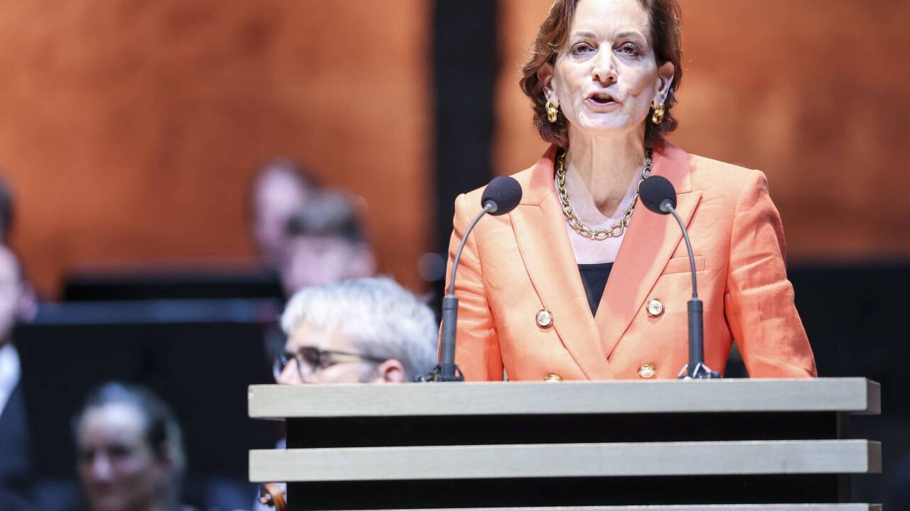 Festrednerin Anne Applebaum am Samstag, 26. Juli 2025, im Rahmen der Eröffnung der Salzburger Festspiele in Salzburg. 