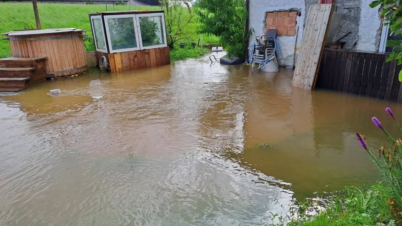 Bilder vom Hochwassereinsatz in Lamprechtshausen. 