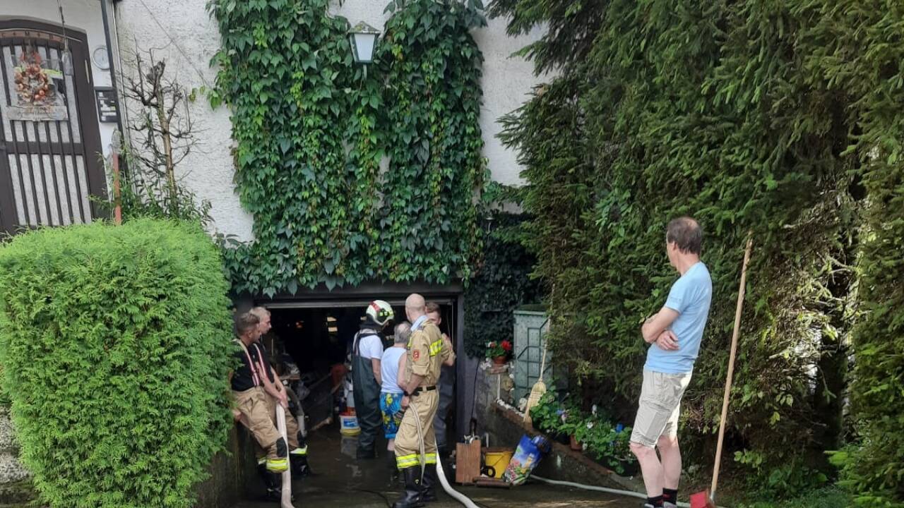 Bilder vom Hochwassereinsatz in Lamprechtshausen. 