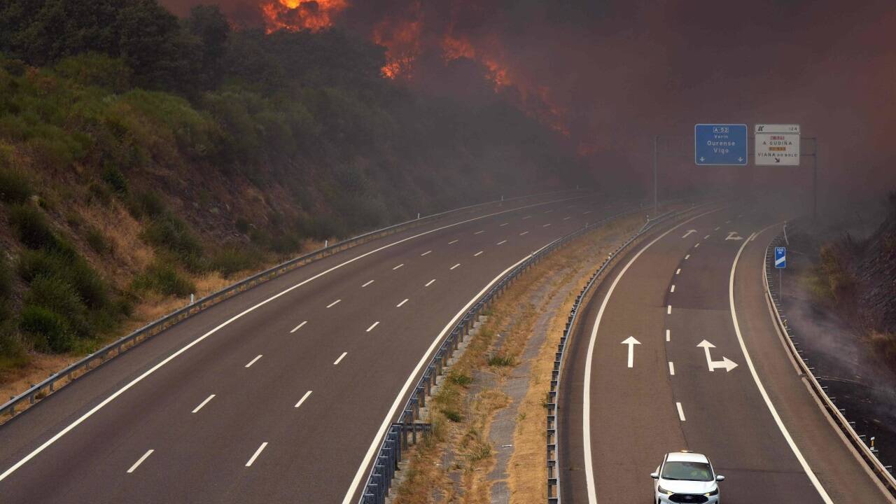 Waldbrände nahe von A gudina im Norden Spaniens. Waldbrände nahe von A gudina im Norden Spaniens.