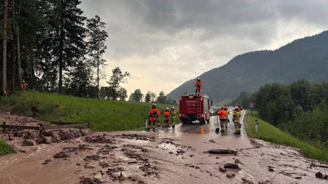 Bilder vom Unwettereinsatz in Leogang. 
