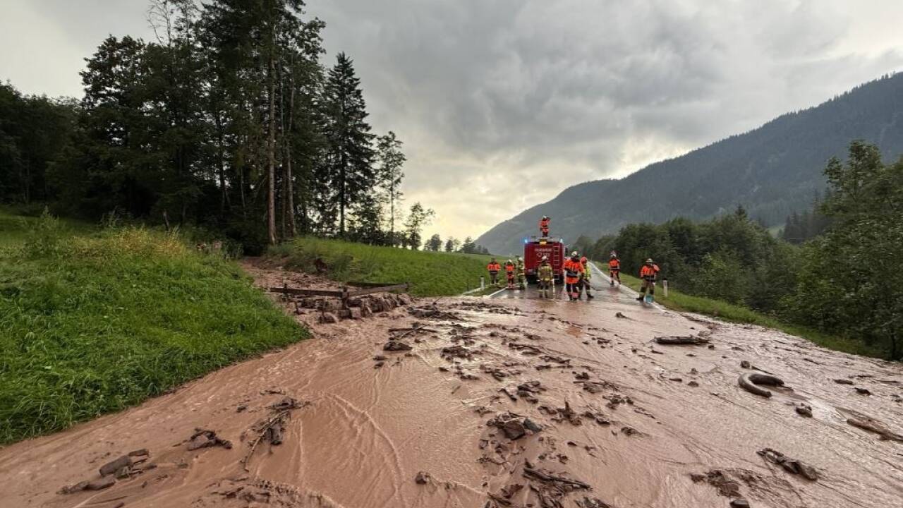 Bilder vom Unwettereinsatz in Leogang. 