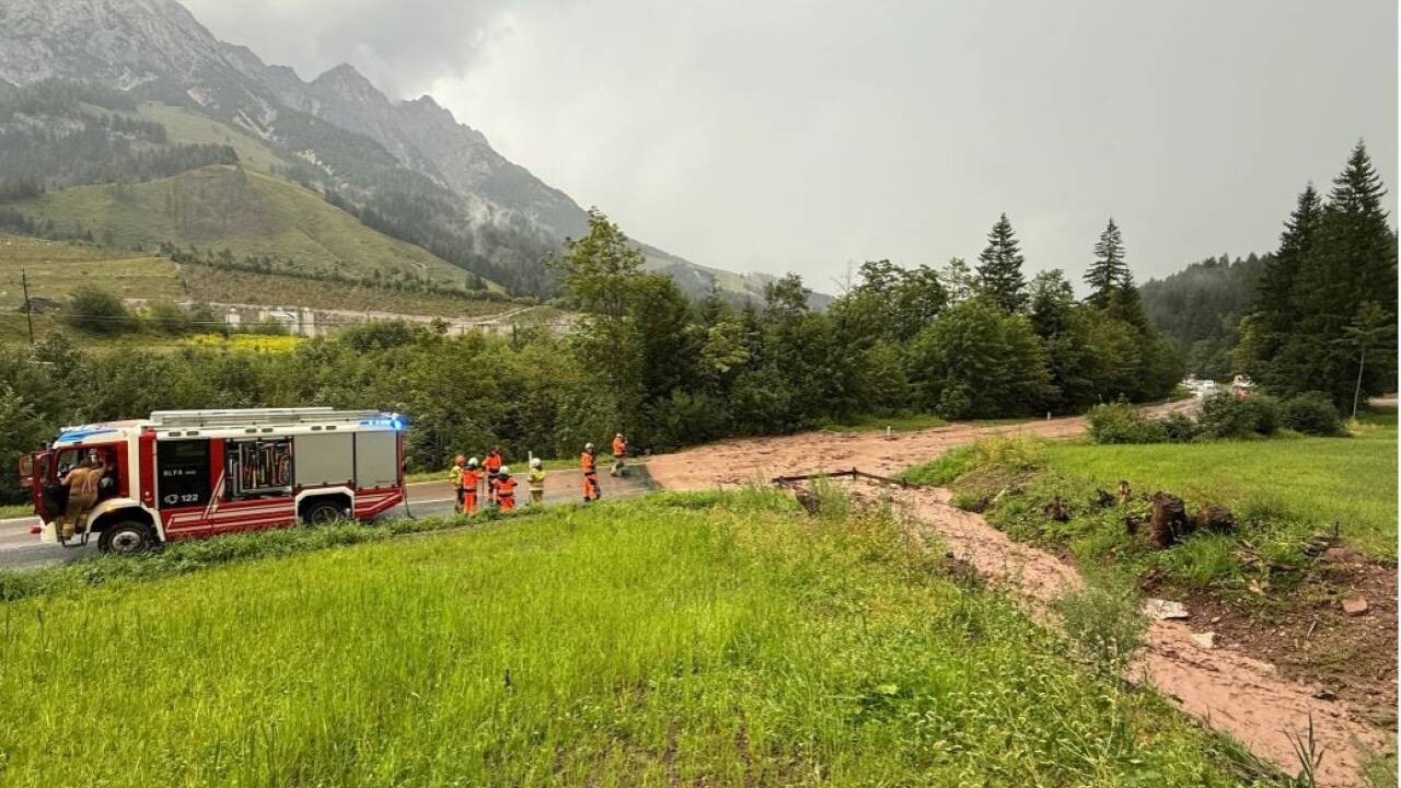 Bilder vom Unwettereinsatz in Leogang. 
