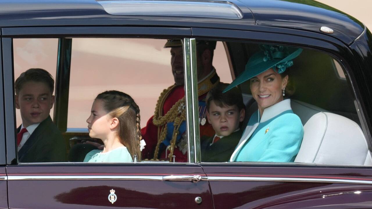 Die royale Familie (von links): George, Charlotte, William, Louis und Kate. 