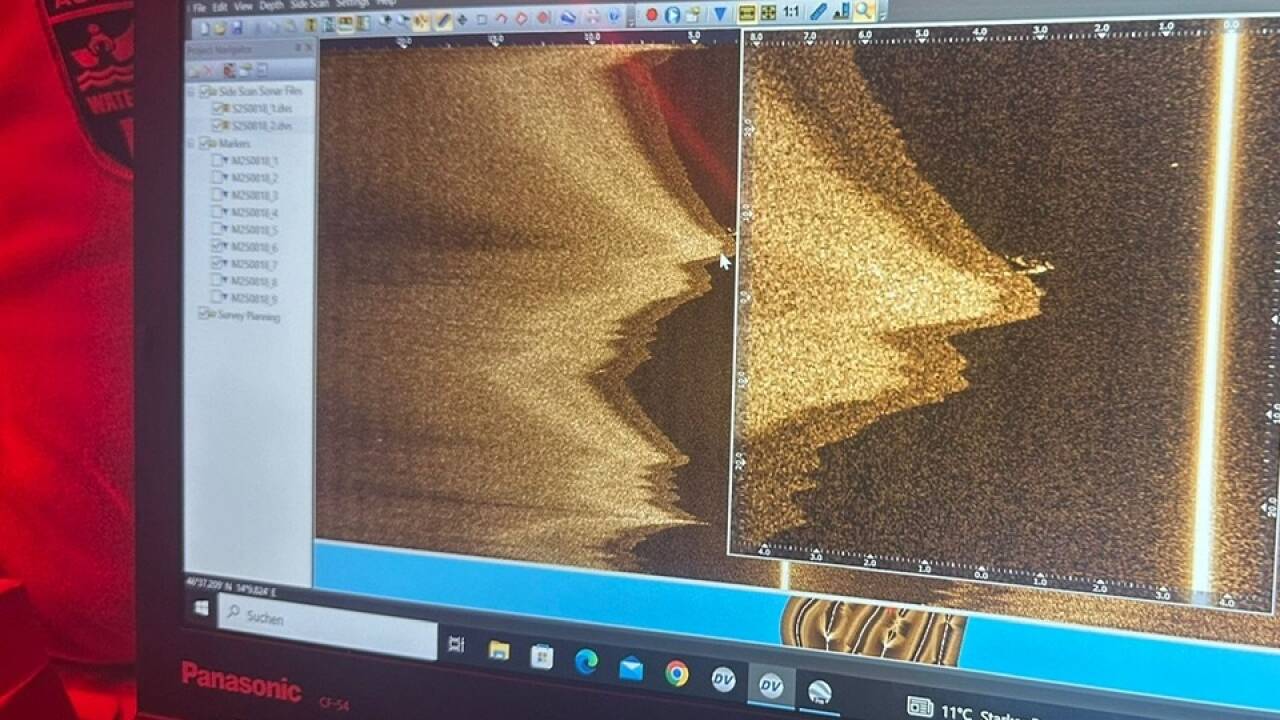 Bilder des Schleppsonars. 