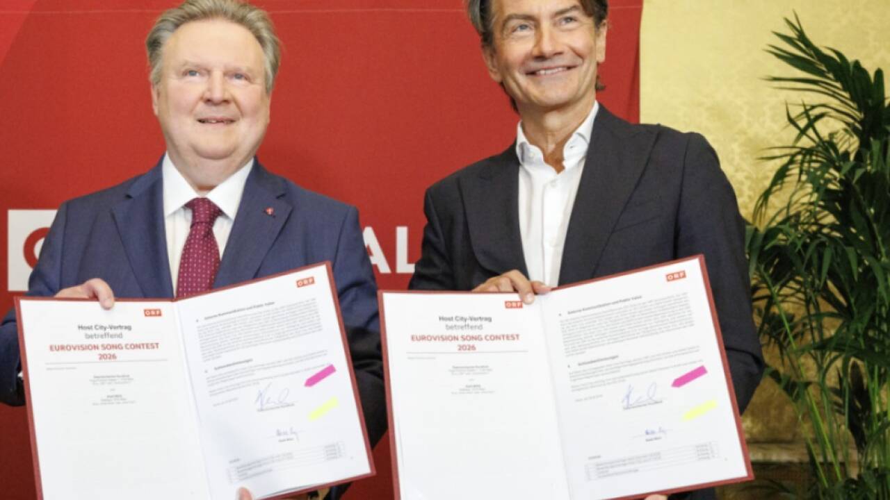 Bürgermeister (l.) und ORF-Chef freuen sich auf den ESC 2026 Bürgermeister (l.) und ORF-Chef freuen sich auf den ESC 2026