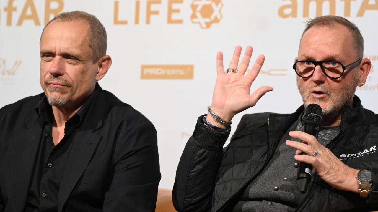 Gery Keszler (Obmann Life+ und Veranstalter der amfAR Salzburg) und Kevin Robert Frost (CEO amfAR). 