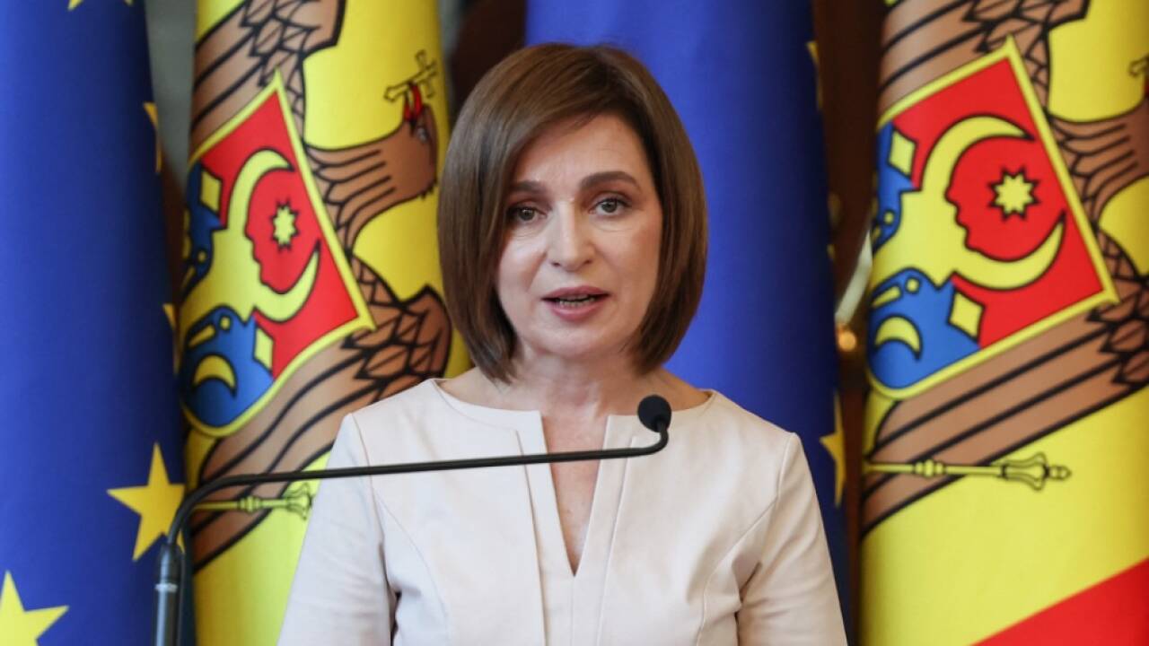 Staatspräsidentin Maia Sandu empfängt die drei Gäste zu Abnedessen 