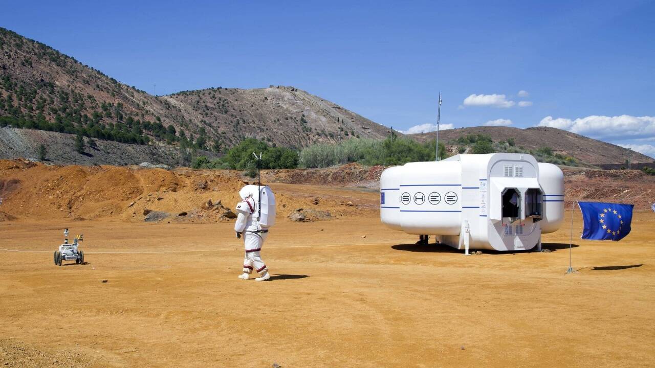 Faltbares Habitat für Mond- und Marsmissionen.  