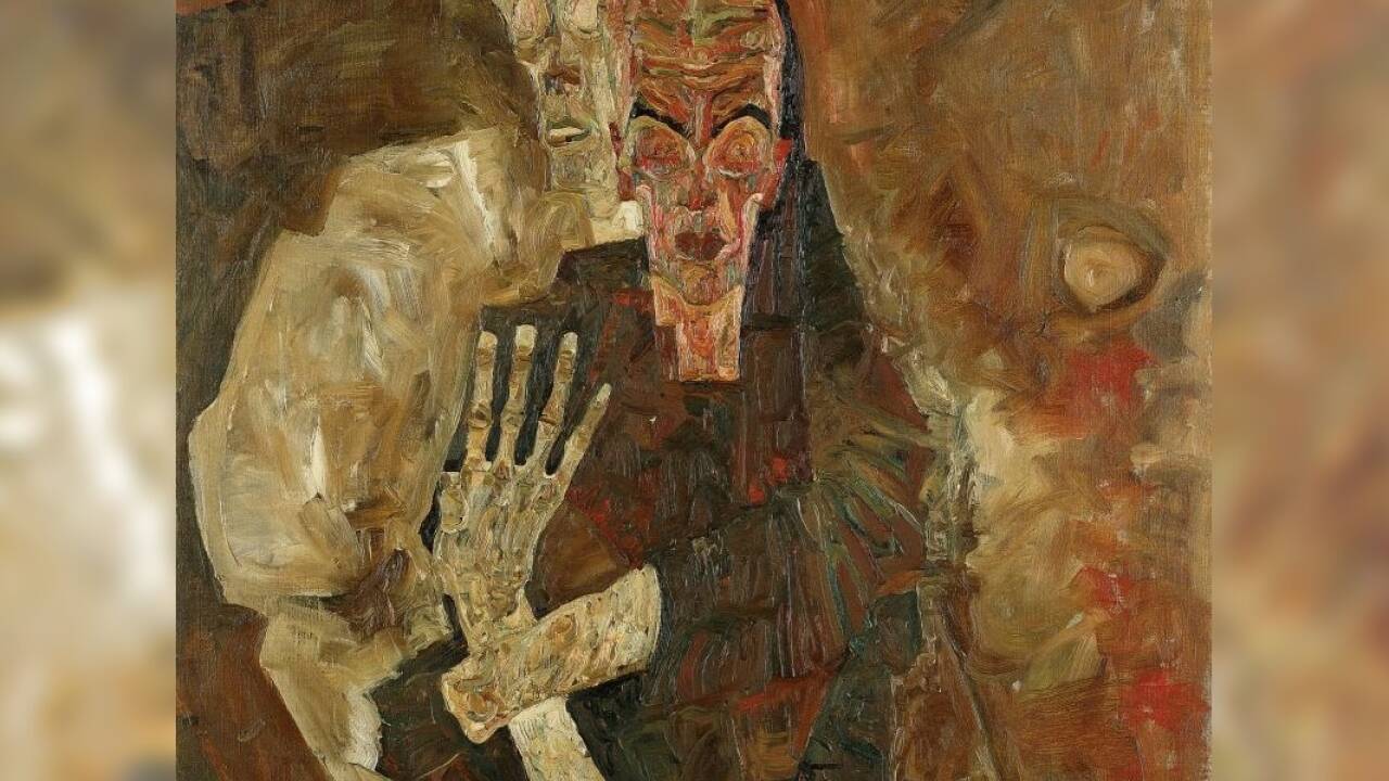 Egon Schiele, „Selbstseher“ II („Tod und Mann“), 1911. 
