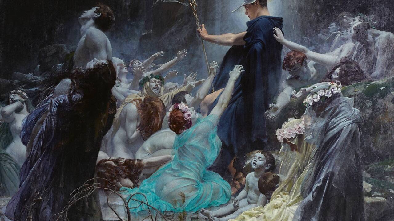 Adolf Hirémy-Hirschl, „Die Seelen am Acheron“, 1898.  
