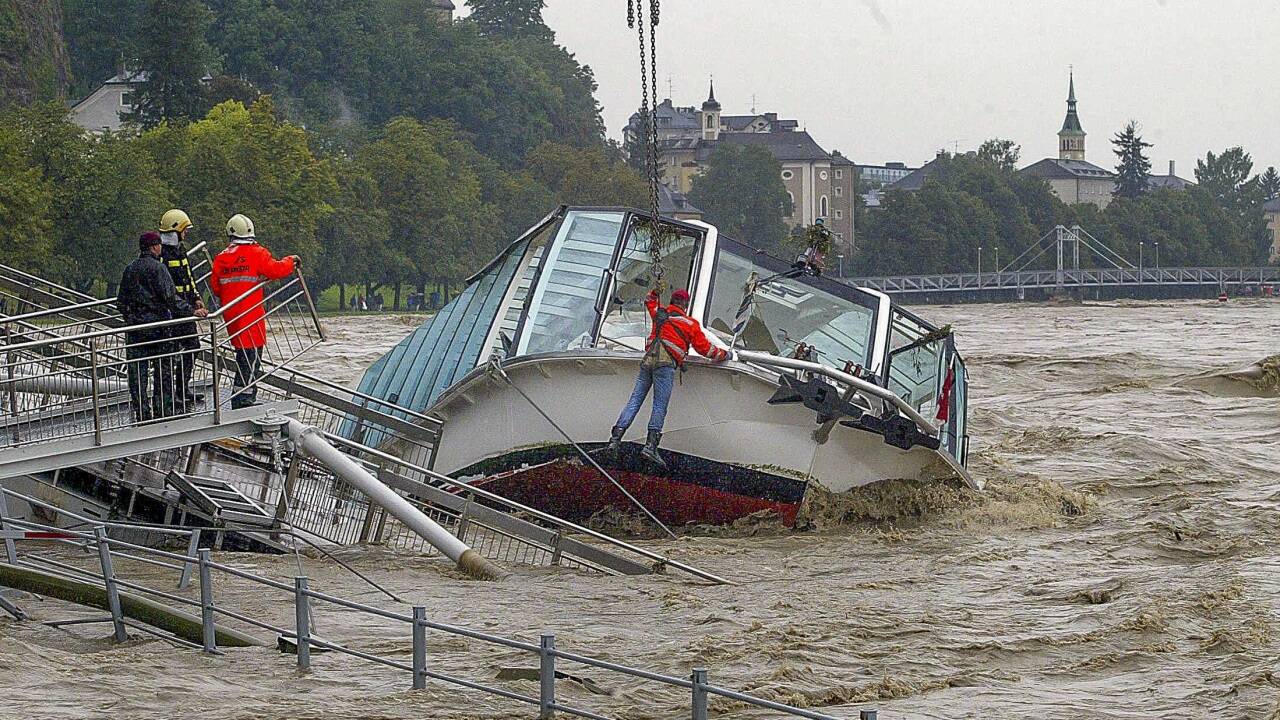 Auch die Stadt Salzburg kämpfte schon öfters gegen Hochwasser. 