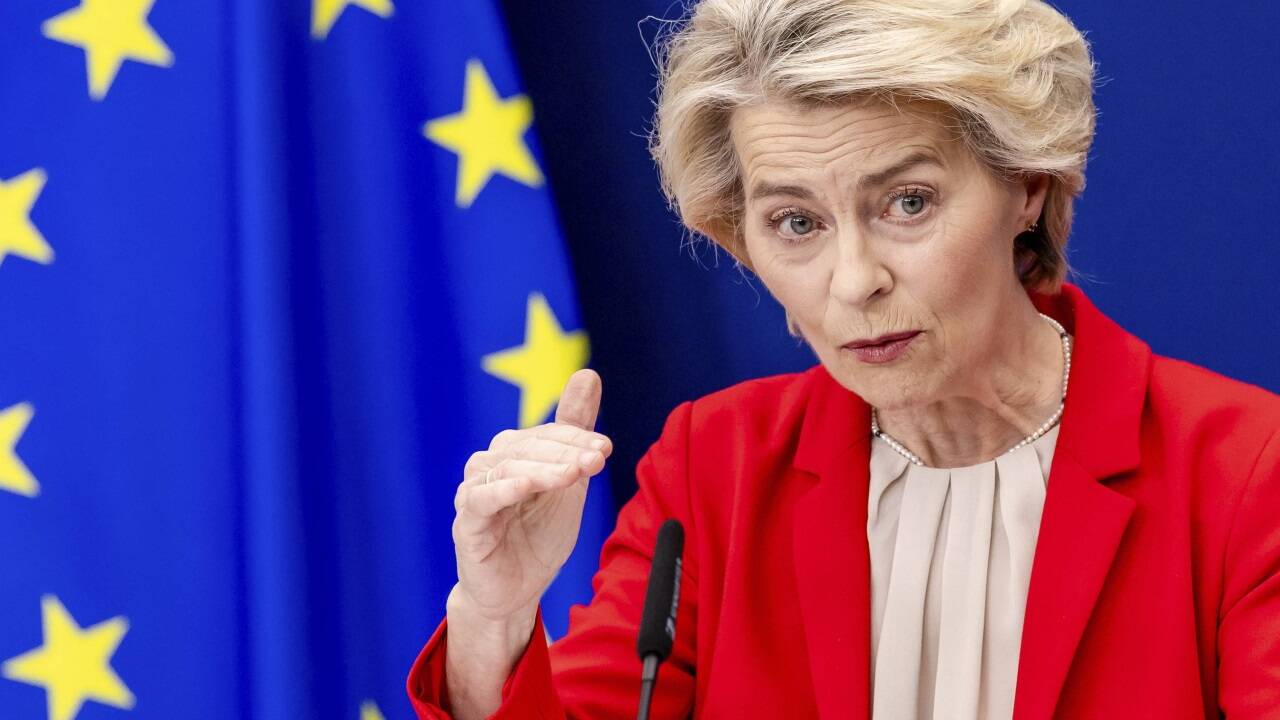 Ursula von der Leyen spricht Mittwochvormittag in Straßburg vor den Abgeordneten. Ursula von der Leyen spricht Mittwochvormittag in Straßburg vor den Abgeordneten.