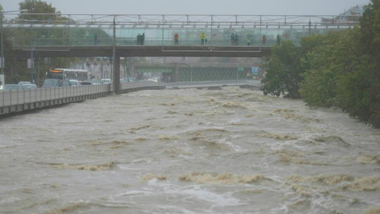 Der Wienfluss am 15. September 2024 auf Höhe Hütteldorf 