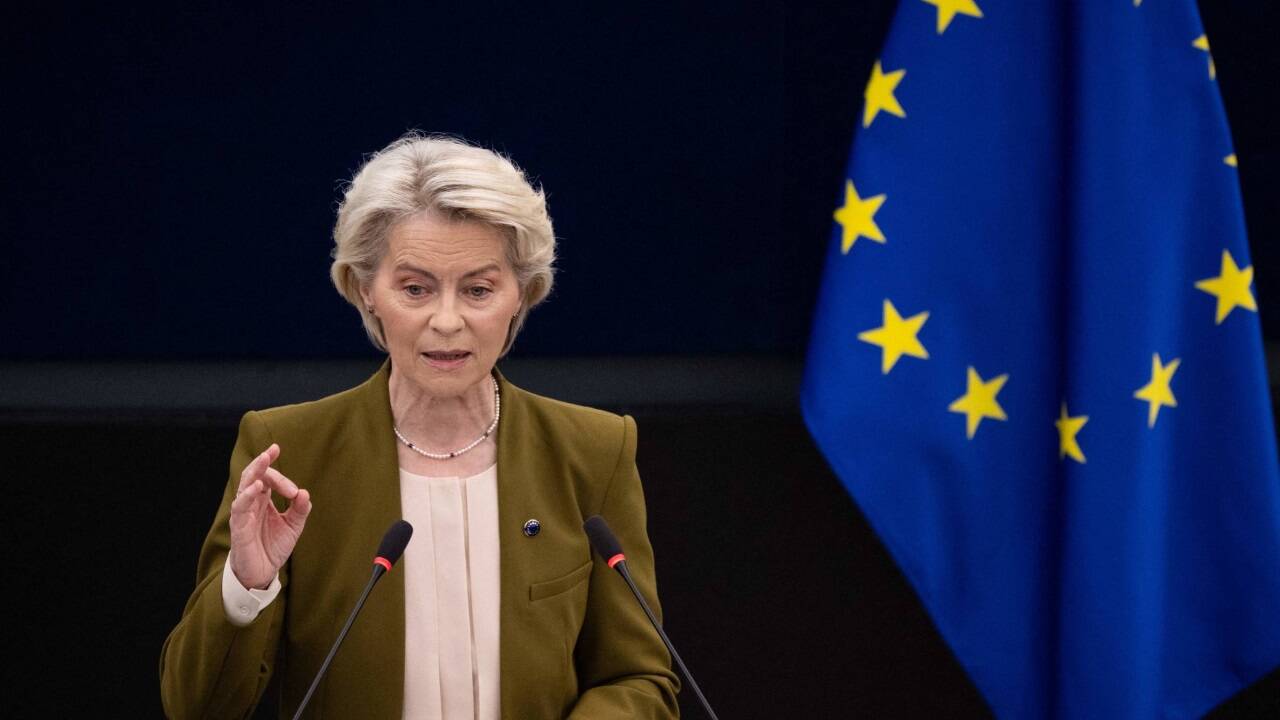 Ursula von der Leyen sprach am Mittwoch vor den Abgeordneten des EU-Parlaments. 