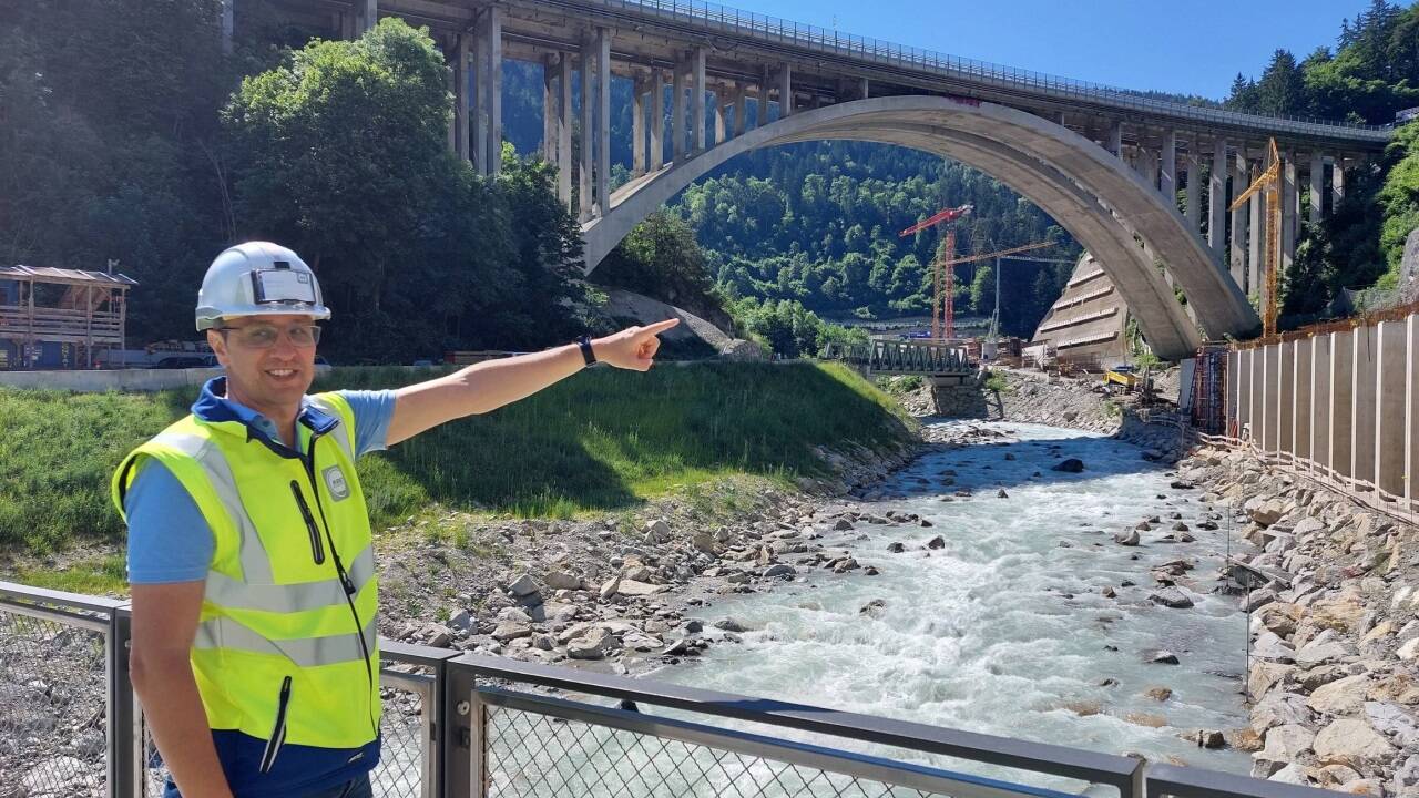 Juni 2023: BBT-Planungschef Andrea Lussu aus Südtirol beim Baulos Sillschlucht in Innsbruck.  