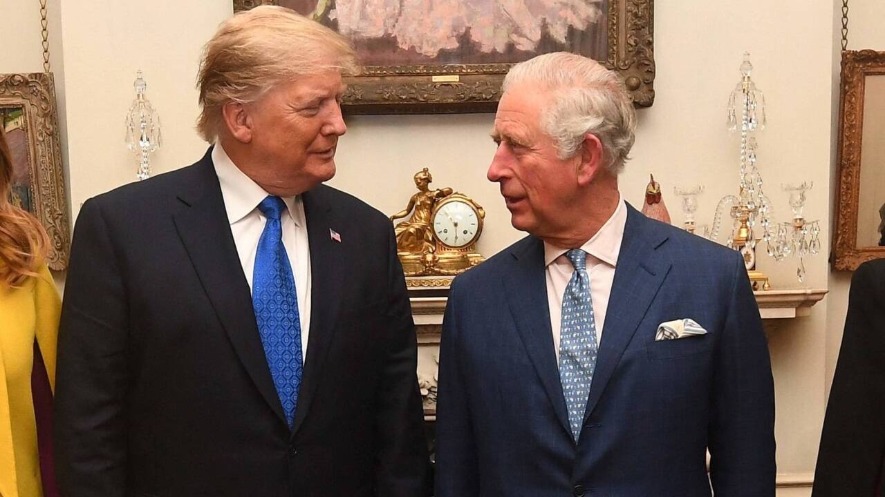 Dieses Treffen zwischen US-Präsident Donald Trump und König Charles III. fand im Jahr 2019 statt.  