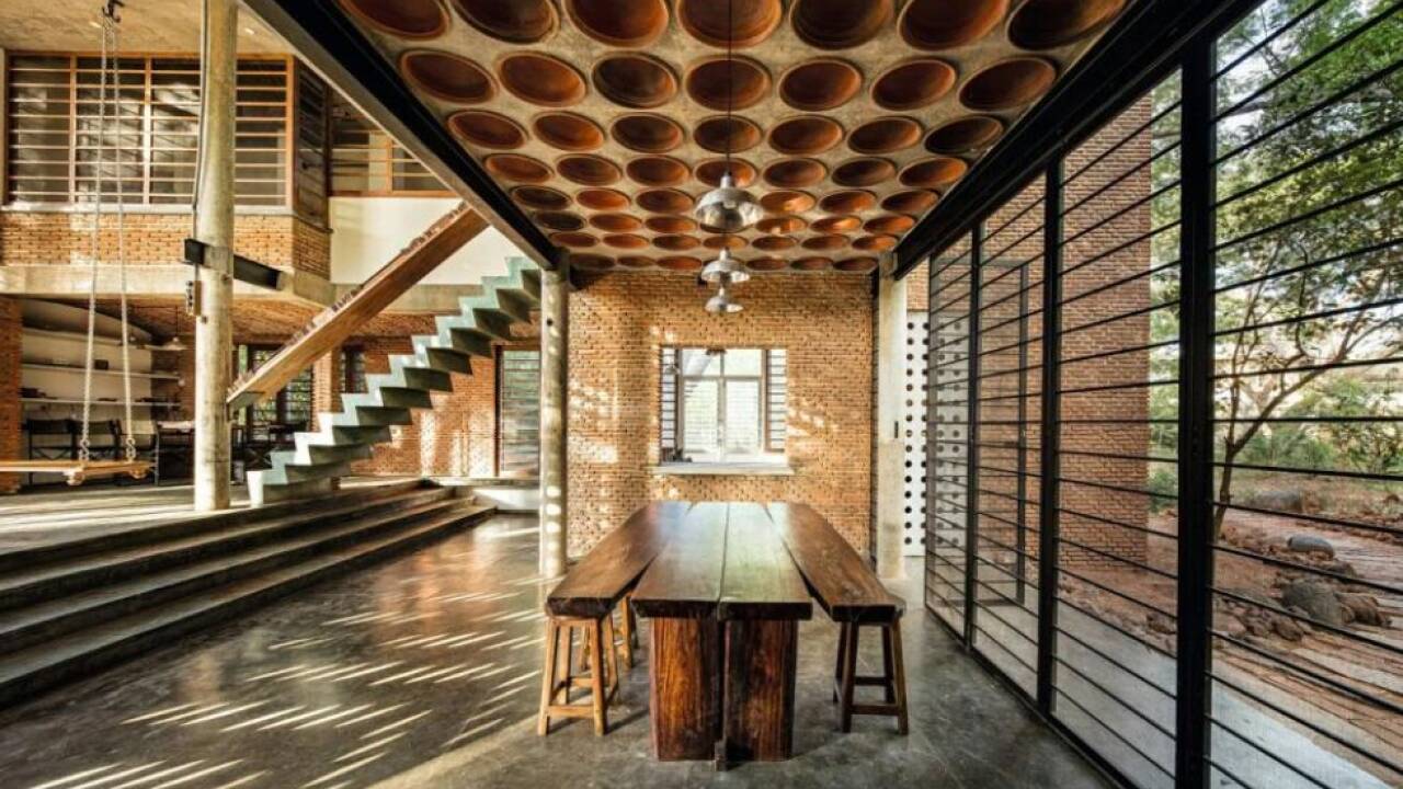 Eine Ecke im Wall House von Anupama Kundoo 