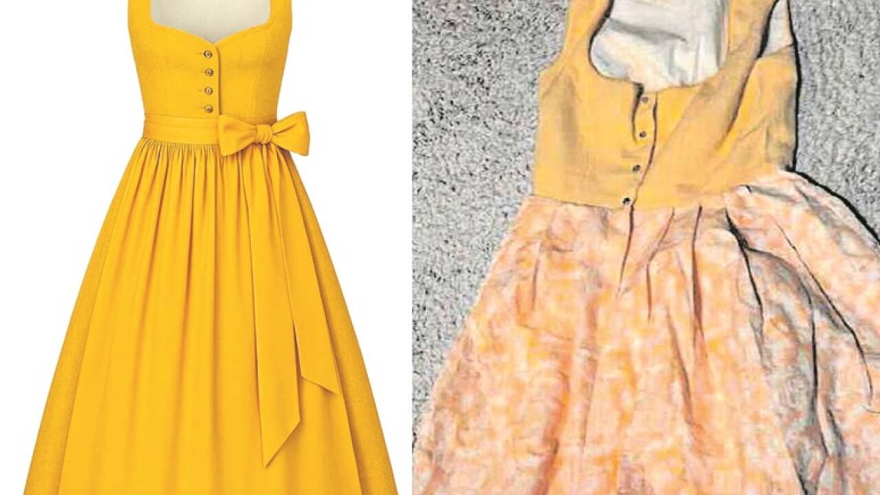 Einer Straßwalchnerin gefiel das senfgelbe Dirndl, das sie in einem Onlineshop fand. Was nach dem Kauf aus China geliefert wurde aber nicht.  