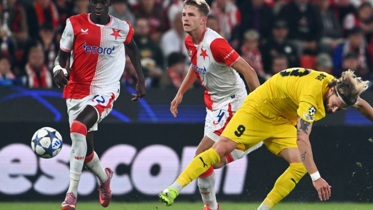 Zwei Tore von Mbodji (l.) reichten Slavia nicht zum Sieg 