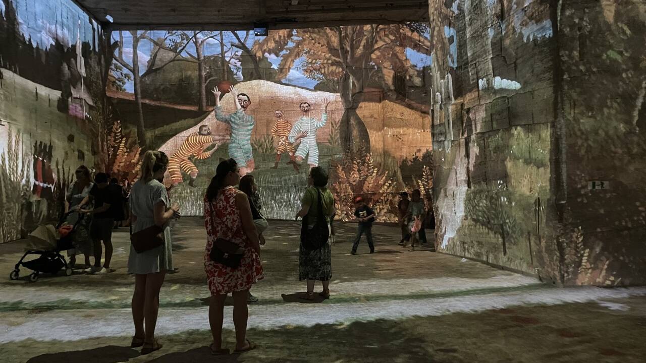 Touristisch, aber beeindruckend: Kunstprojektionen an den Wänden des alten Steinbruchs in Les Beaux. 
