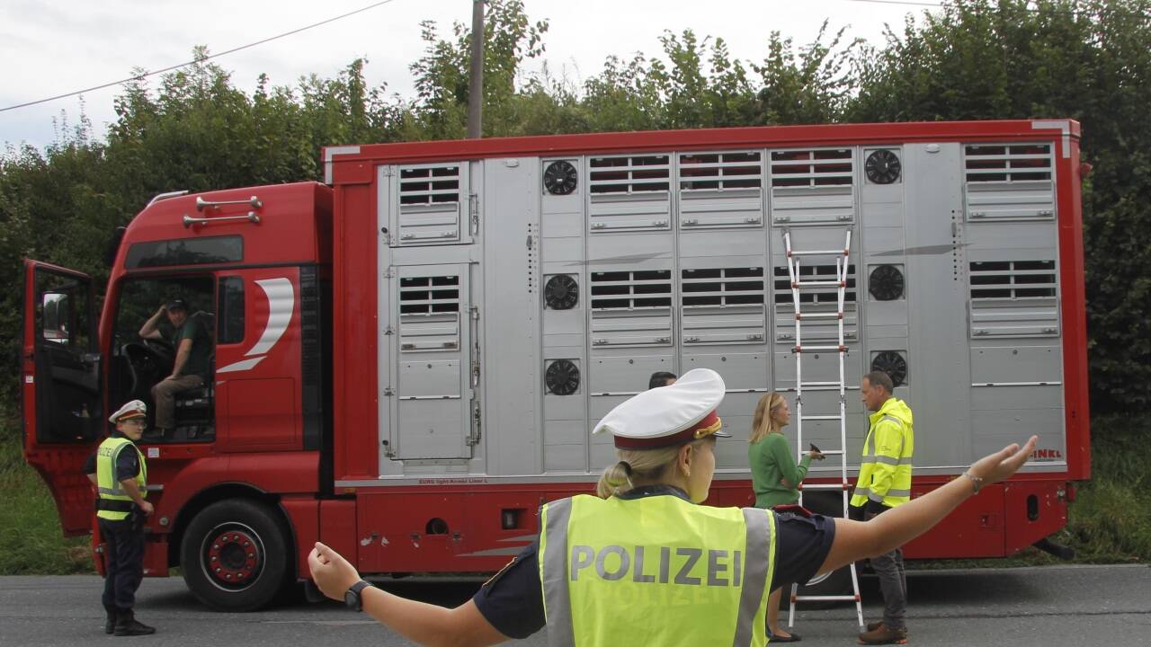 Polizisten bei der Kontrolle. 