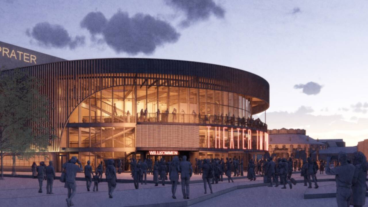 Ein Rendering des geplanten Theaters im Prater 