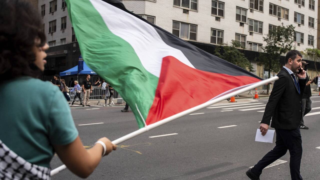 Während der UN-Generalversammlung in New York gab es pro-palästinensische Demonstrationen. 