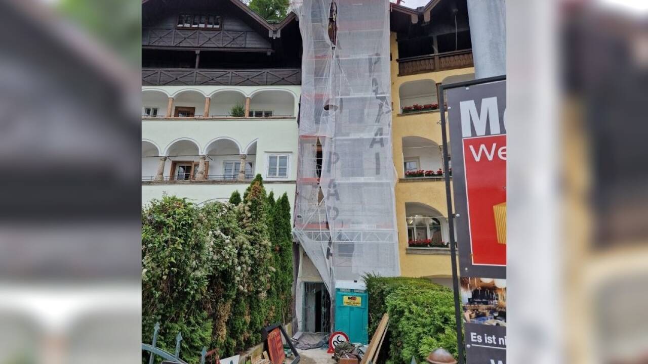 Ein Bild der Baustelle an der Imbergstraße 3/Steingasse 24 