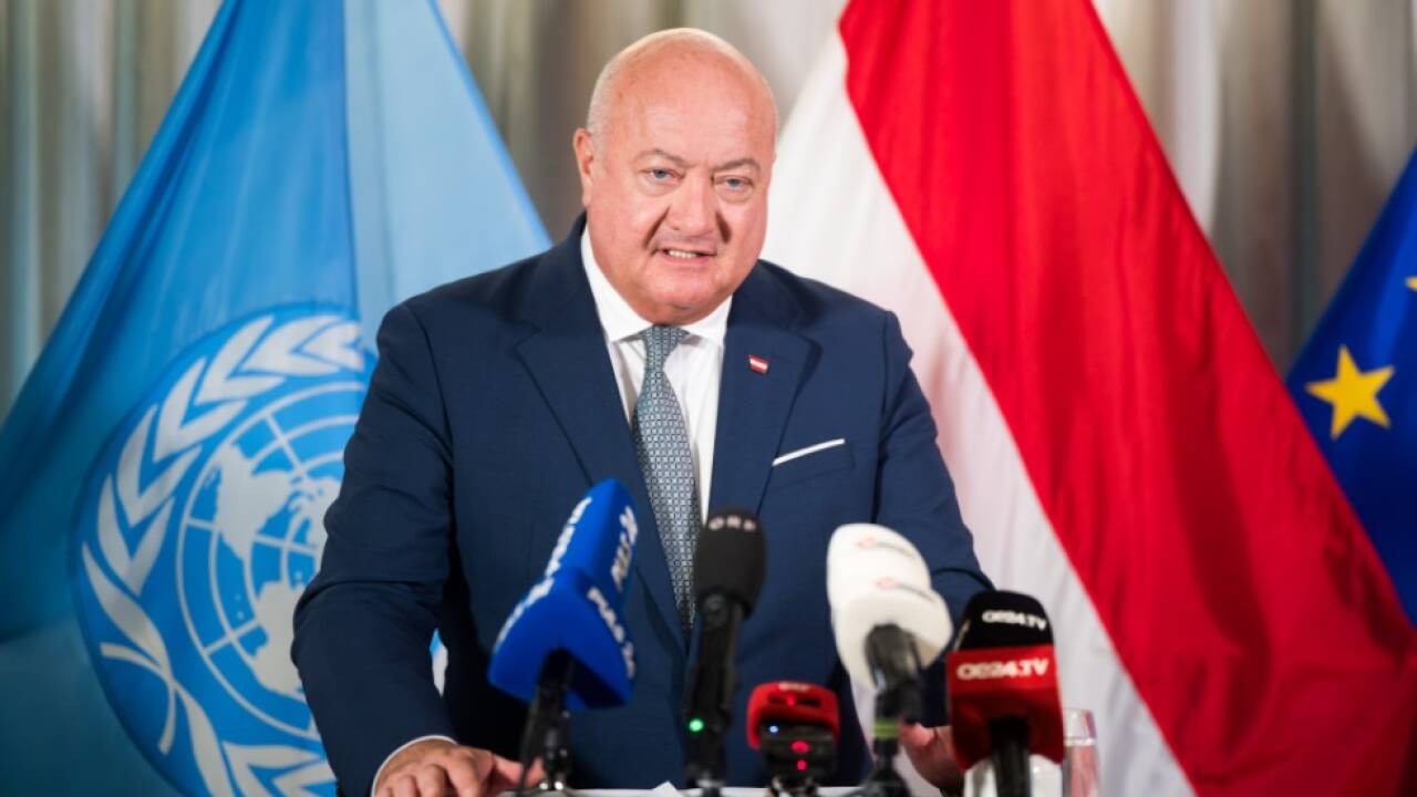 Bundeskanzler Christian Stocker bei Pressekonferenz in New York 