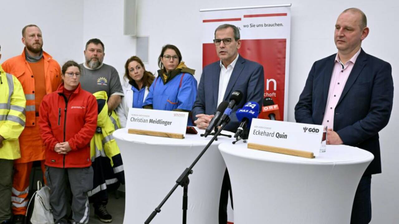 Die zwei zentralen Gewerkschaftssführer: Younion-Chef Christian Meidlinger, zuständig für alle Gemeindebediensteten, sowie Eckehard Quin, Chef der Gewerkschaft des öffentlichen Dienstes (GÖD).  