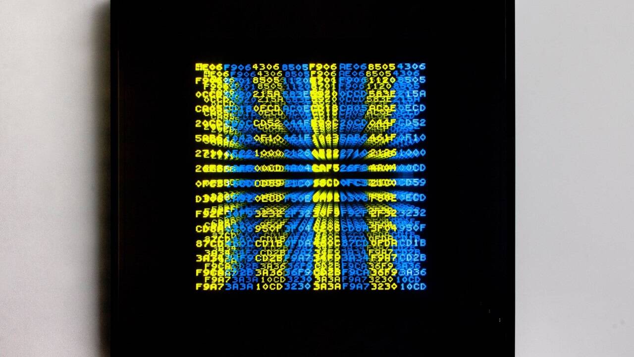 Miguel Chevalier, Infinite Hexadecimal Memory Window, 1992<br />© Miguel Chevalier, VG Bild-Kunst, Bonn 2025, Foto: Manuel Martinic 