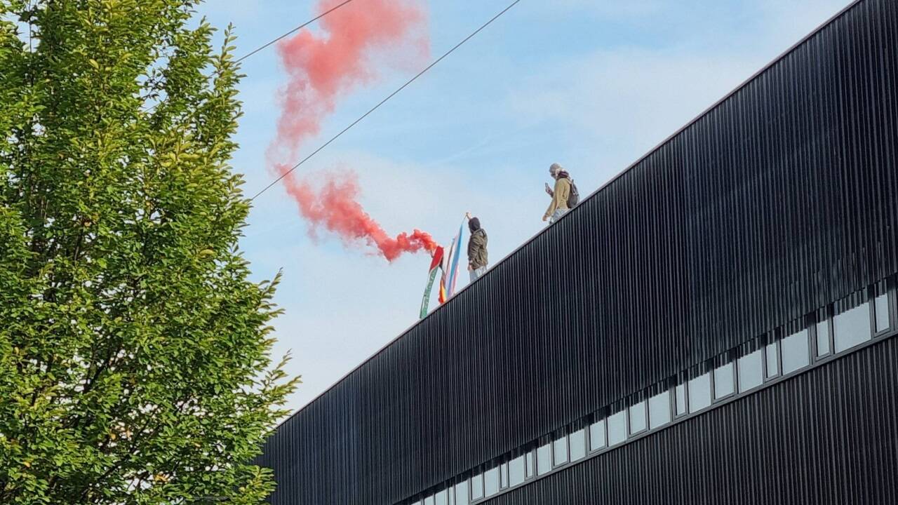 Pro-Palästina-Aktion vor dem Bundesparteitag der FPÖ beim Messezentrum. 