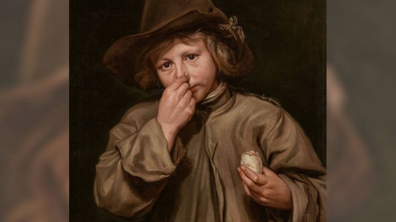 Michaelina Wautier, Die fünf Sinne (Der Geruchsinn),1650, Öl auf Leinwand, Rose-Marie and Eijk Van Otterloo Collection<br /> 