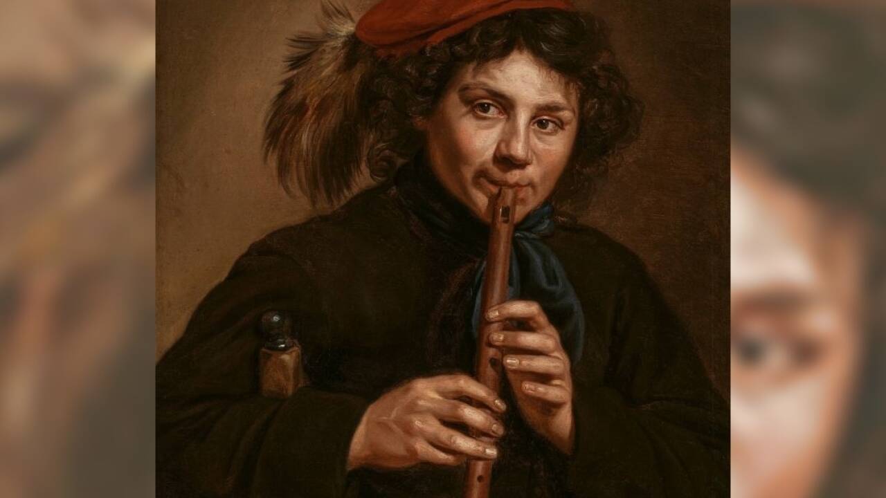 Michaelina Wautier, Die fünf Sinne (Der Gehörsinn), 1650, Öl auf Leinwand, 69,5 × 61 cm, Rose-Marie and Eijk Van Otterloo Collection 