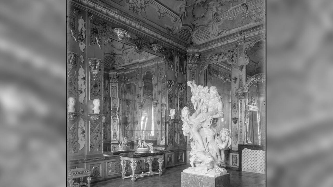 Das Goldkabinett im Eröffnungsjahr des Barockmuseums, 1923 