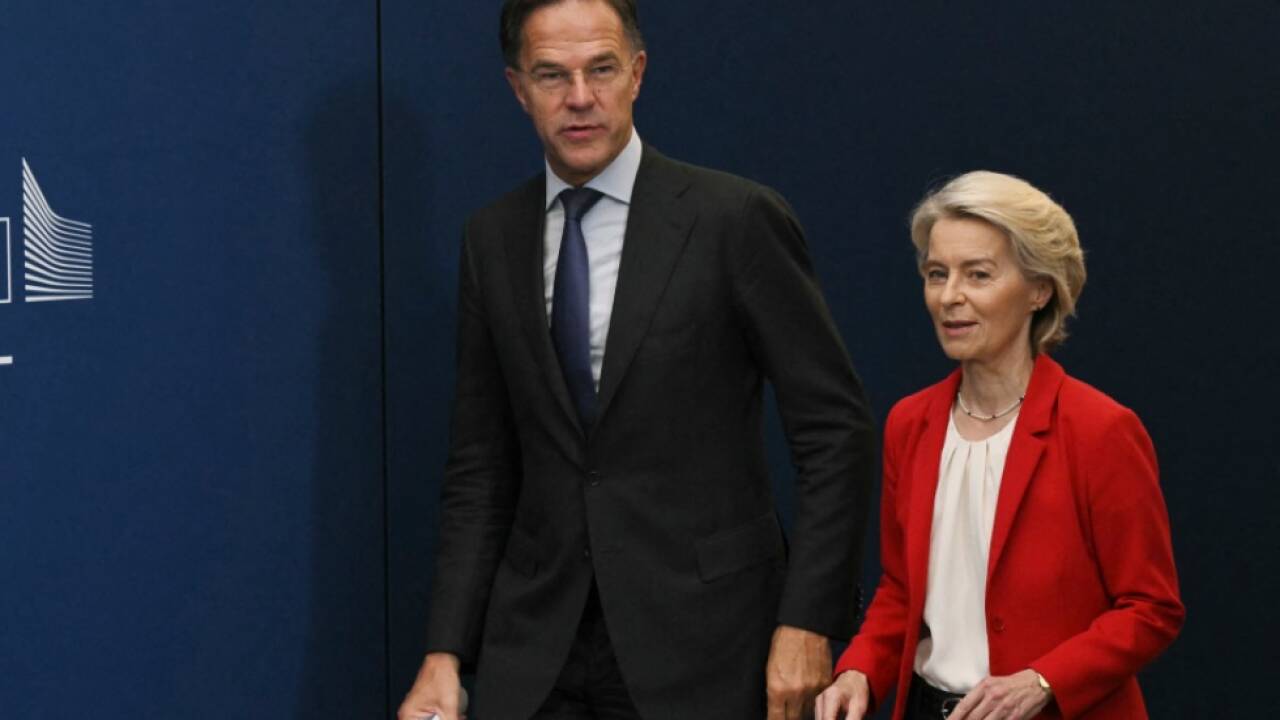 Gemeinsamer Auftritt von Rutte und von der Leyen in Brüssel 