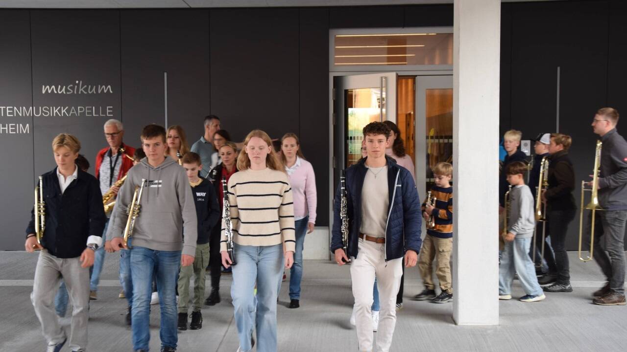 Marschprobe für die Marschmusikwertung am 4. Oktober. 